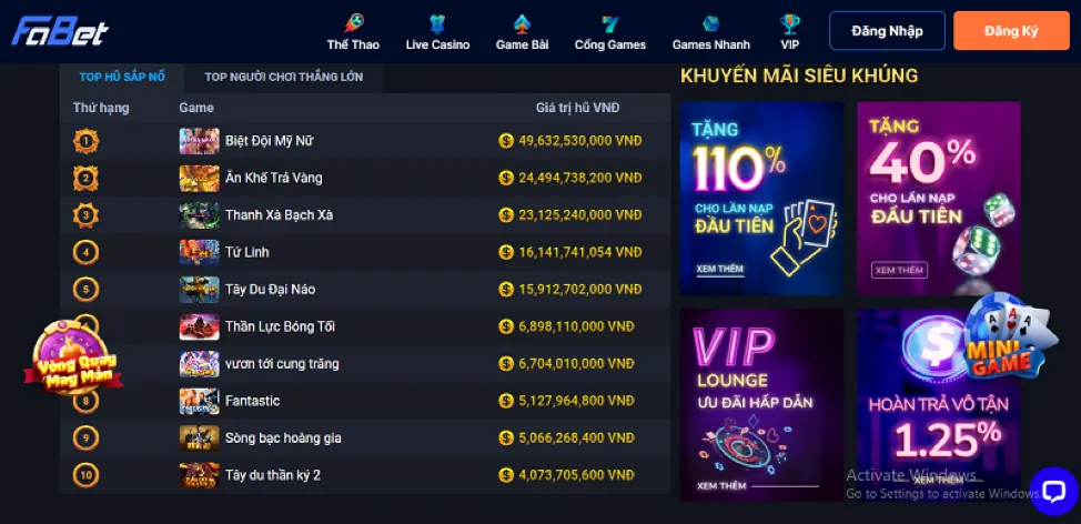 Slot game và Nổ hũ Vin77 Casino